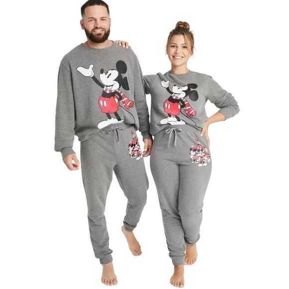 Adult Disney Mickey Mouse Graphic Jogger Pants - Charcoal Gray XS - Picture 1 of 3